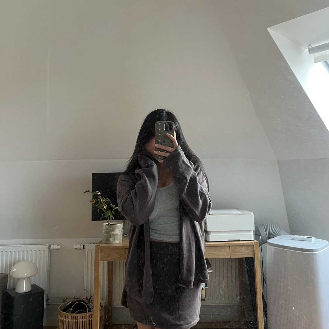 Djerf Avenue Button Up Cardigan Cocoa S - 91