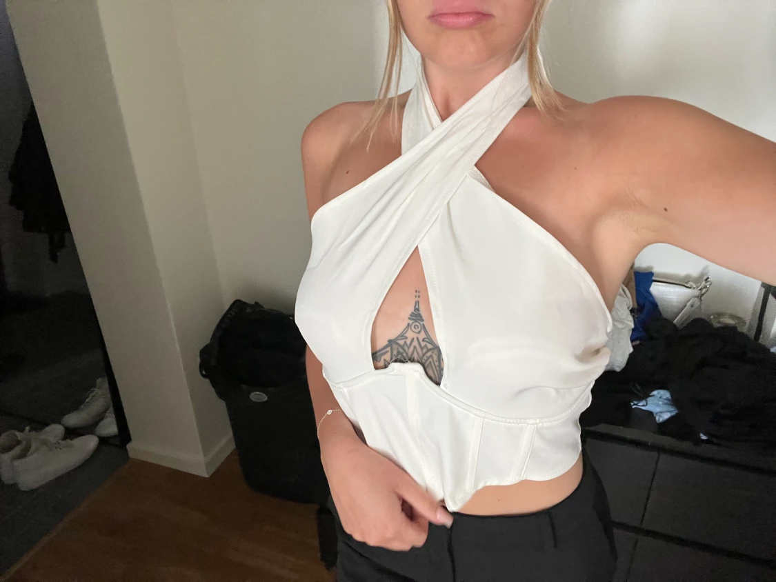 Jättefin vit topp missguided