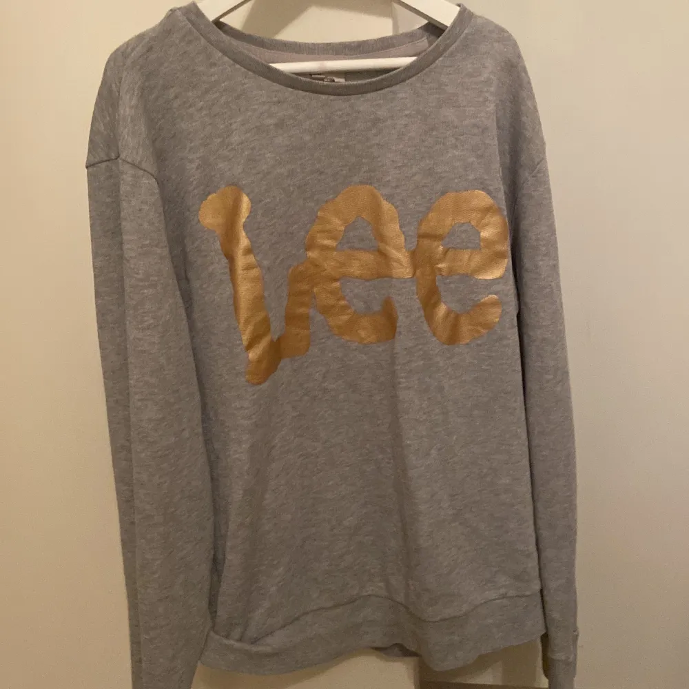 En Lee tröja som är grå och har guld text på sig! I ett bra skick . Tröjor & Koftor.