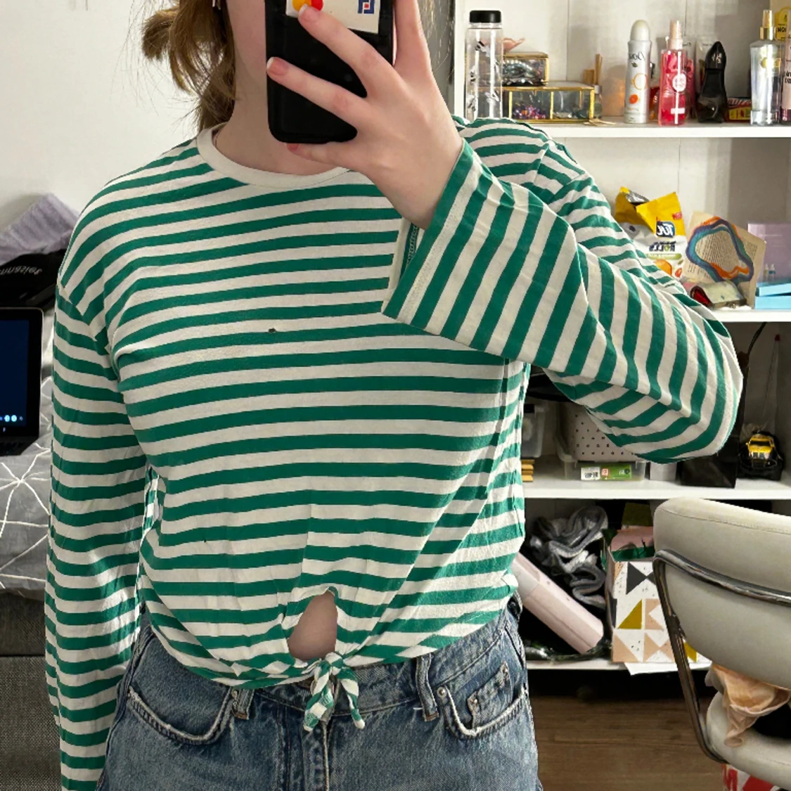 grön o vit tröja från hm