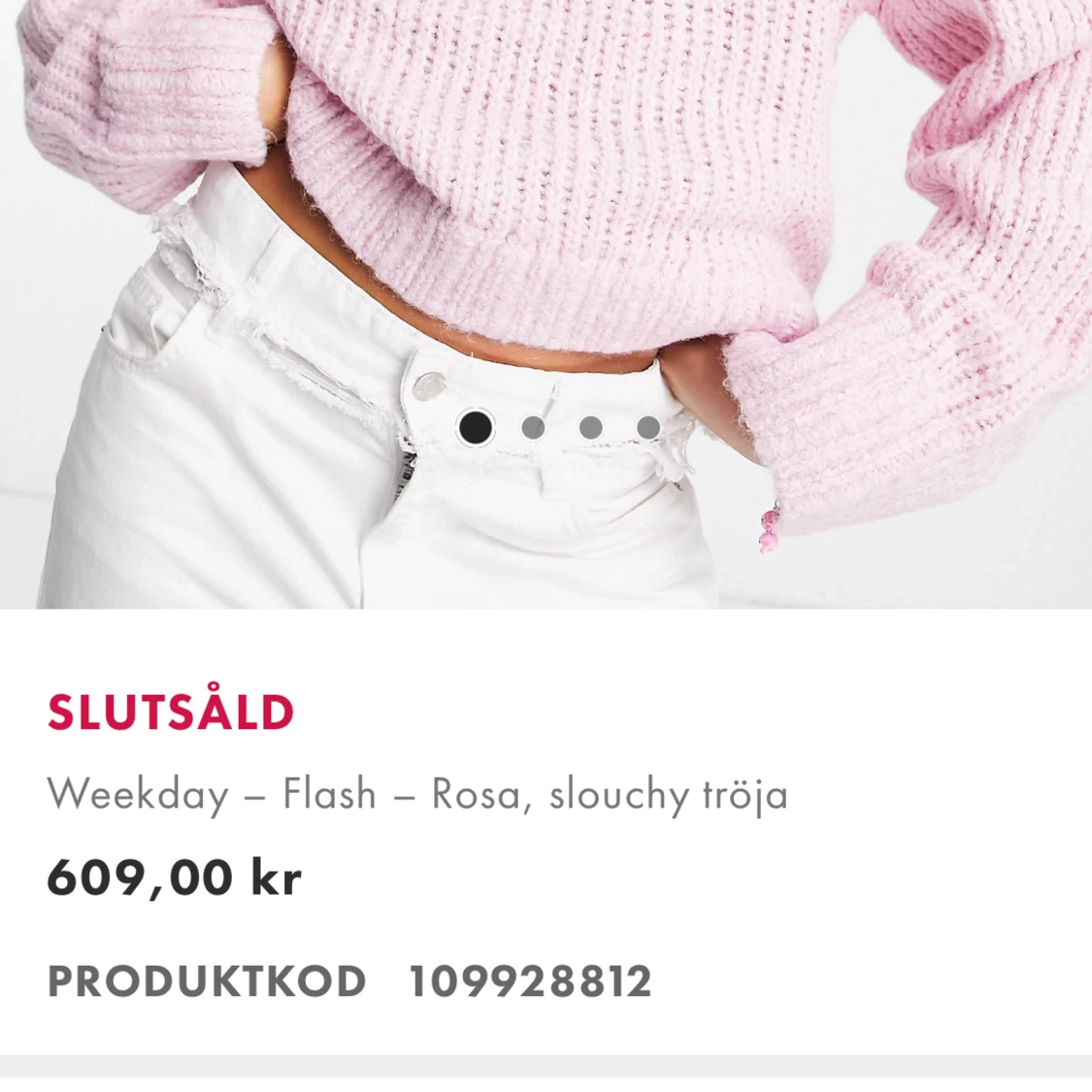 rosa stickad tröja - 90