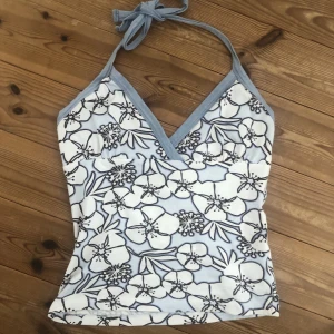  Linne - Jätte fint blått blommigt linne