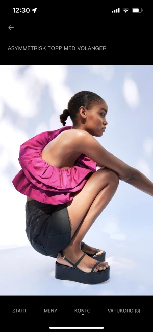 Asymmetrisk volangtopp - Asymmetrisk volangtopp från Zara. Oanvänd med lappen kvar. Köptes för 200kr