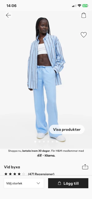 Linnebyxor HM - Blåa linnebyxor från HM, så fin färg och perfekt till sommaren🐠