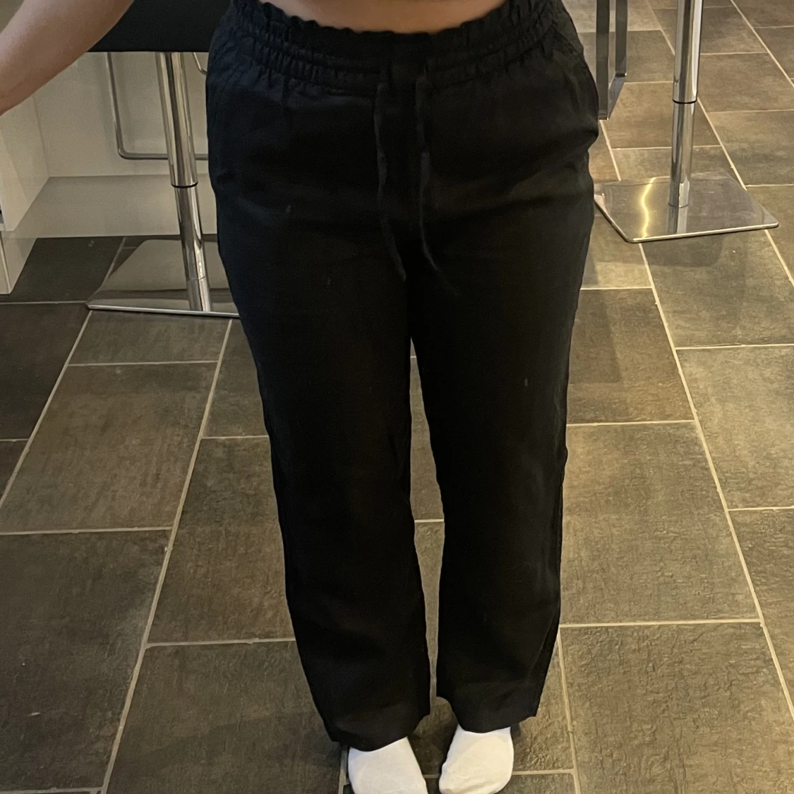 Svarta linnebyxor  - 90