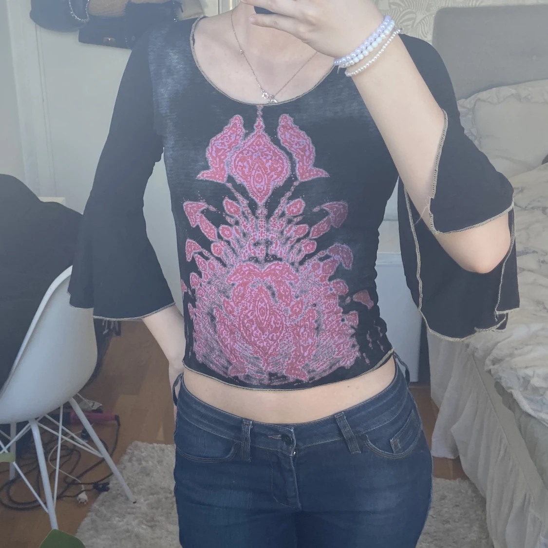 Volang ärmad topp - 90