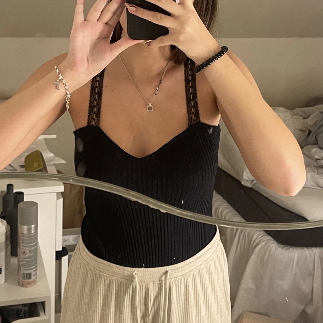 Svart body linne - 90