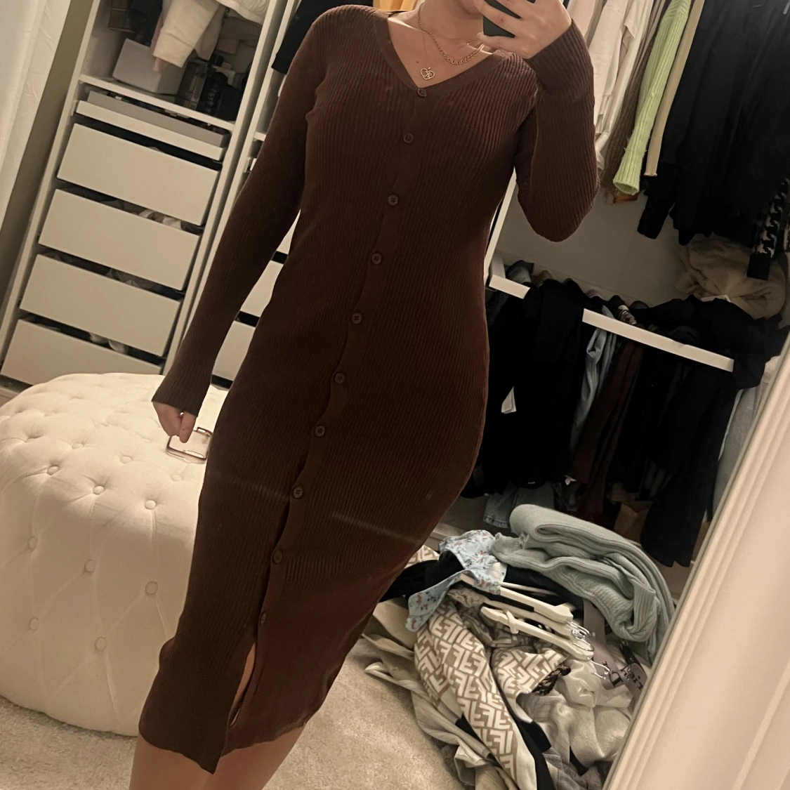 Brun skön klänning - 90