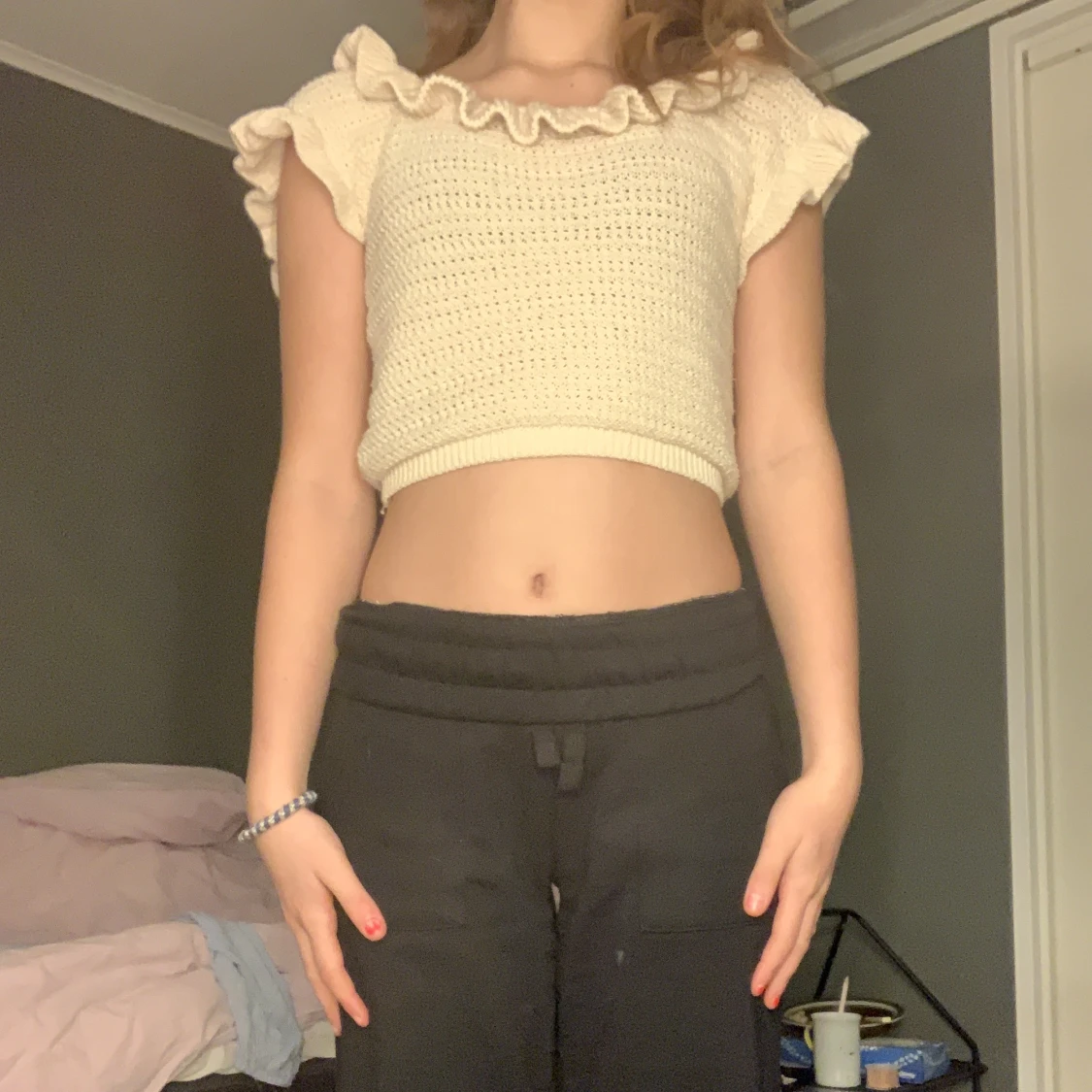 Stickad topp beige 🤎🕯️ - 91