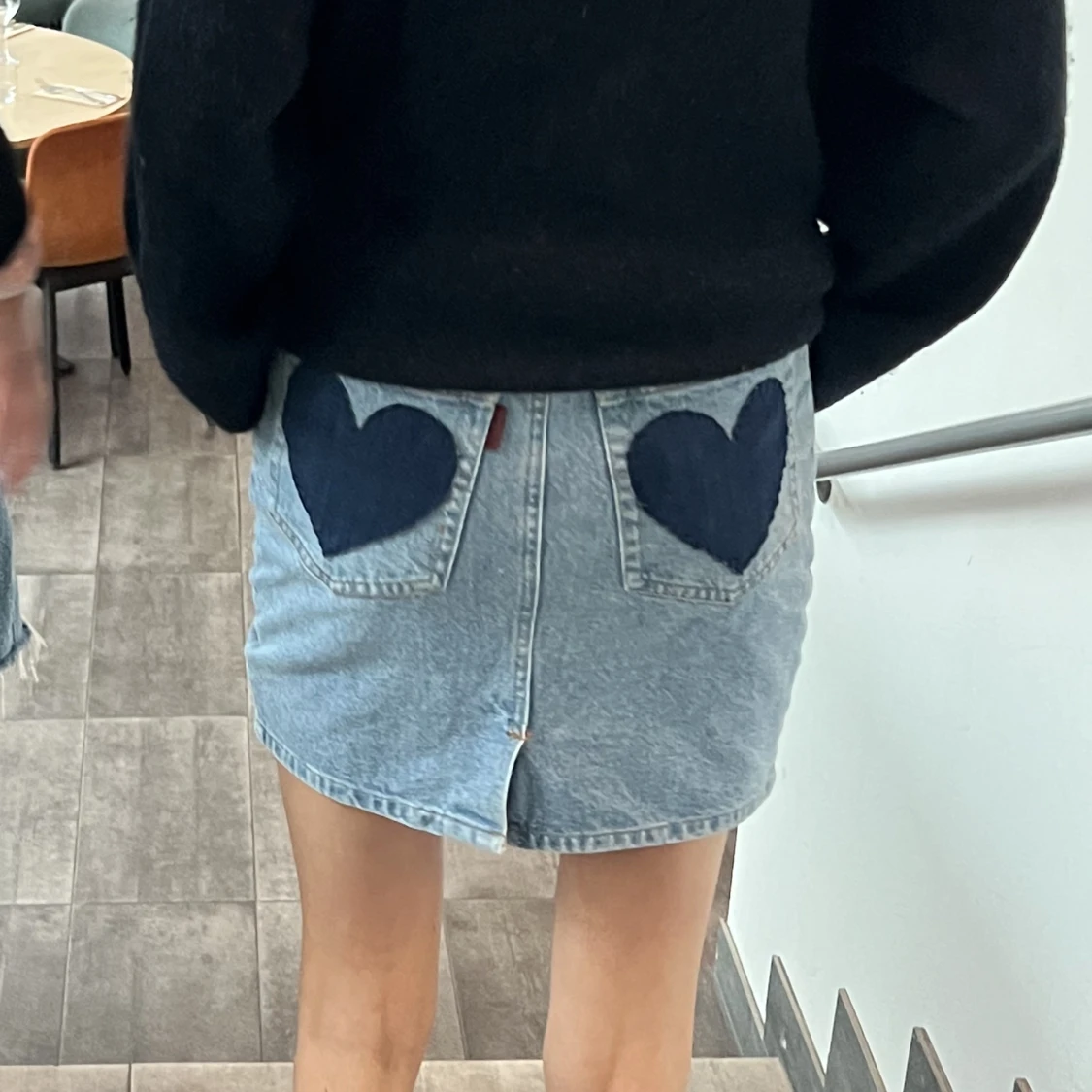 Jeanskjol med tryck - 90