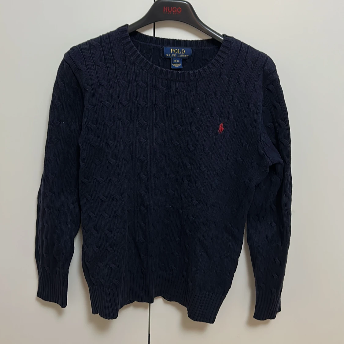 Stickad mörkblå Polo Ralph Lauren tröja