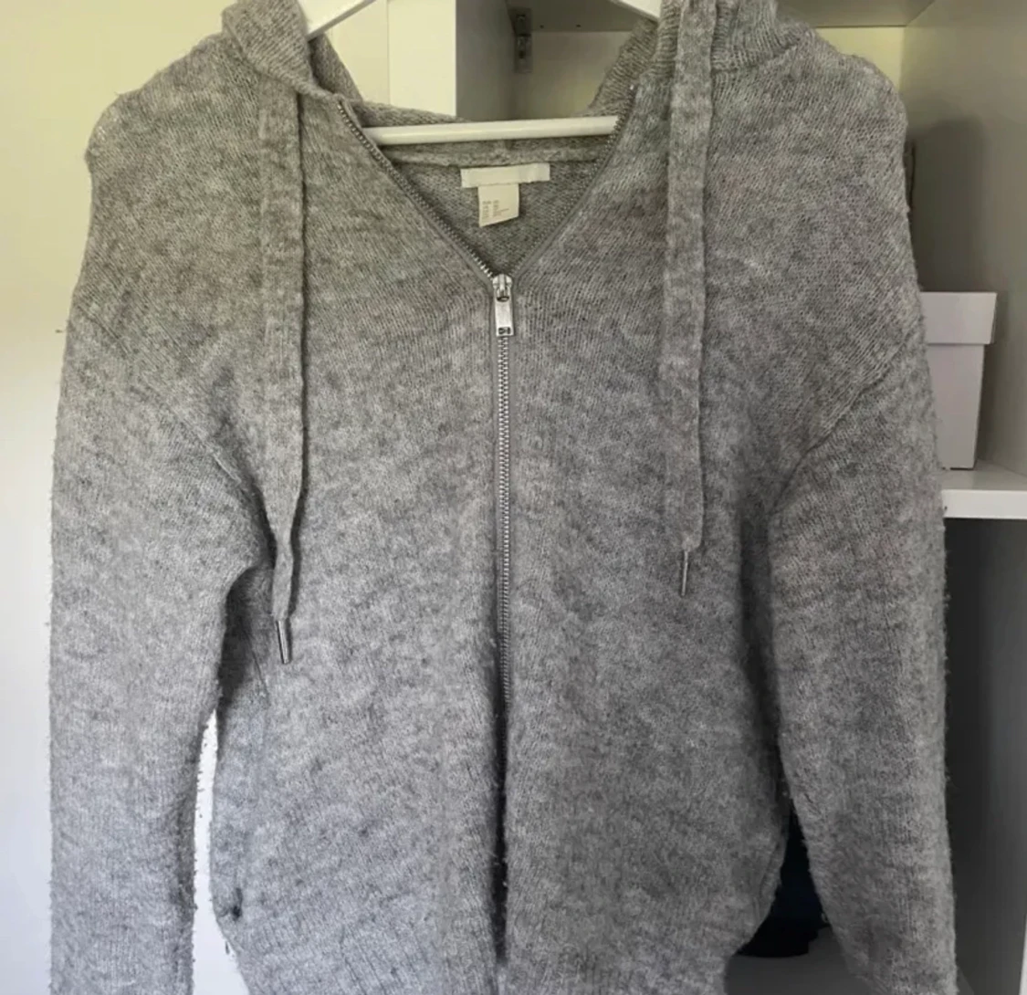 Stickad zip-up från h&m
