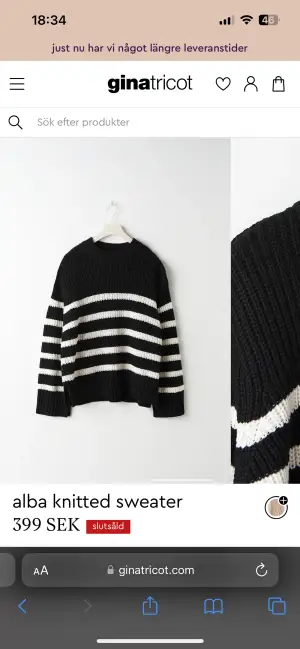 Säljer denna fina tröja från Gina tricot som knappt är använd. I storlek S. Skriv om du vill ha bilder på den 💕