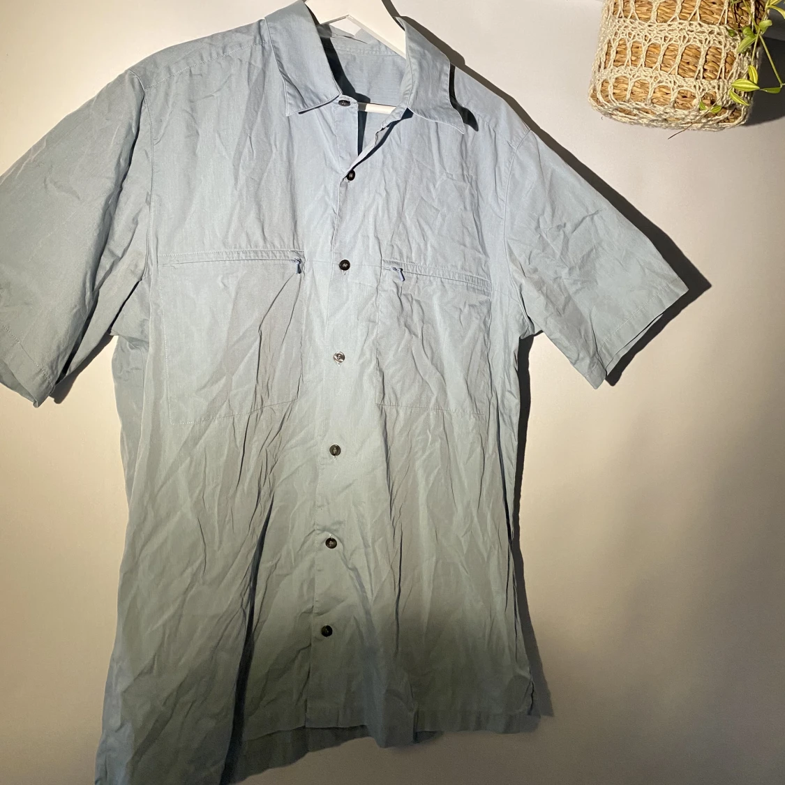 Kortärmad Skjorta i grå/blå - 91