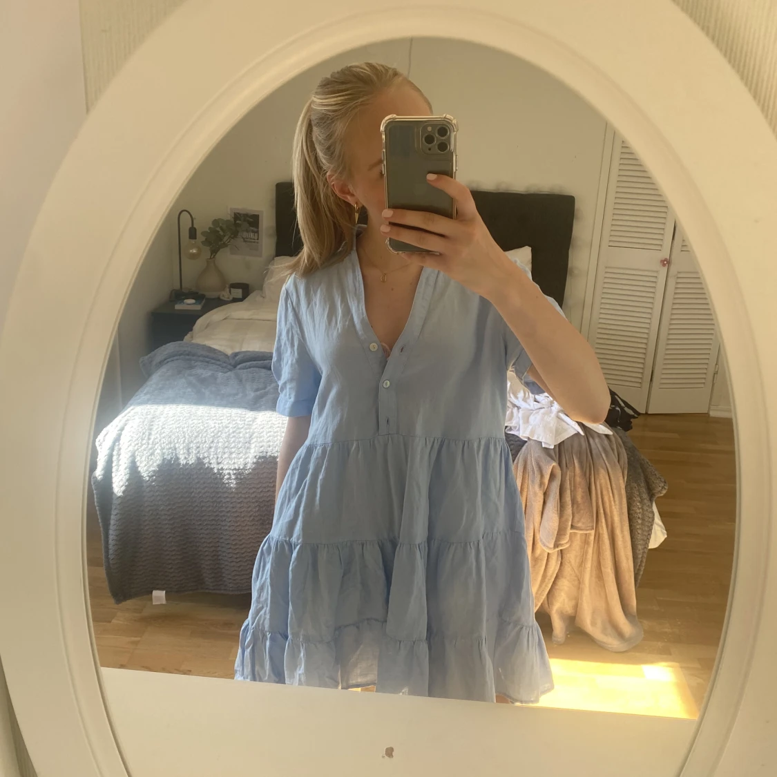 Ljusblå zara klänning