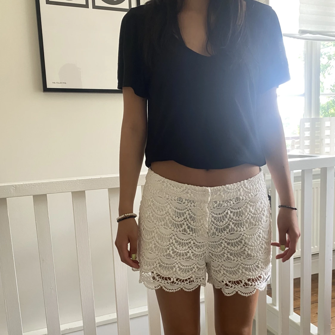 Vita spetsshorts - 90