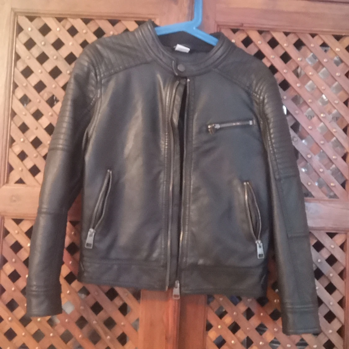 Svart Skinn jacka - 90