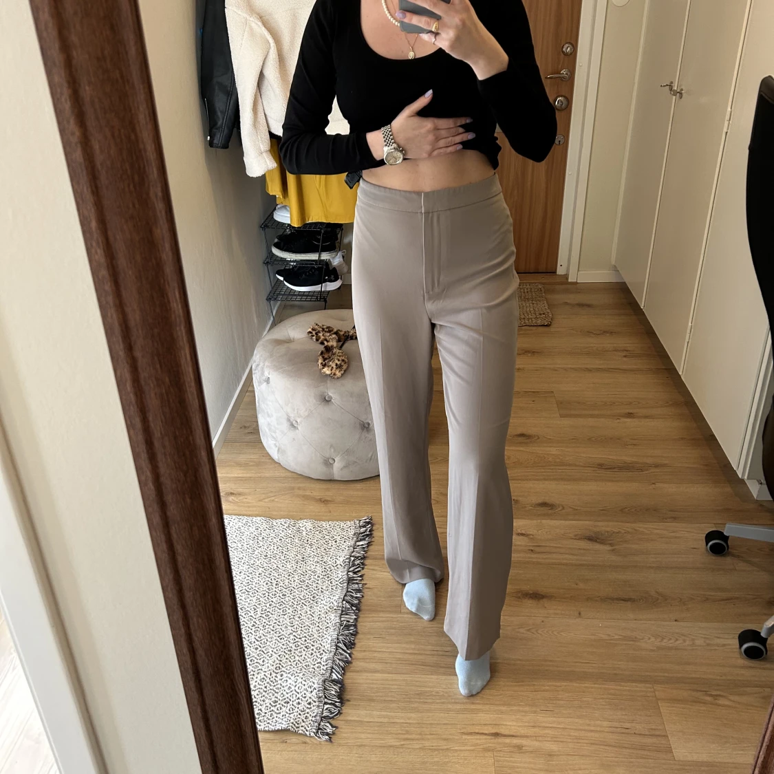 Ljusgrå kostymbyxa - 91