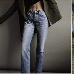 Mörkblåa midrise jeans från zara i storlek 34❤️130kr+frakt