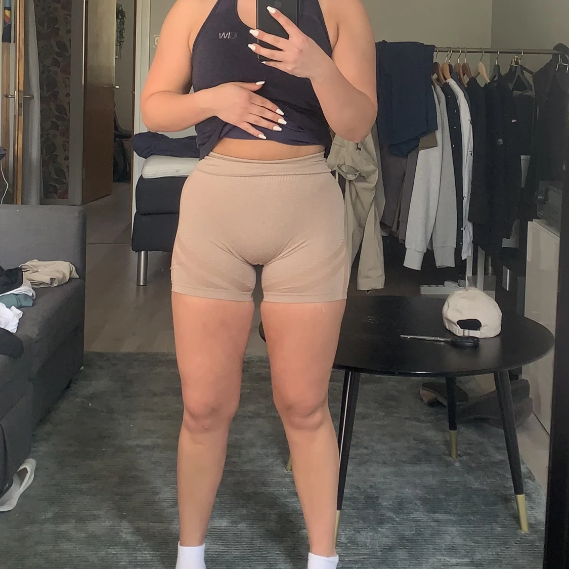 Beigea träningsshorts  - 90