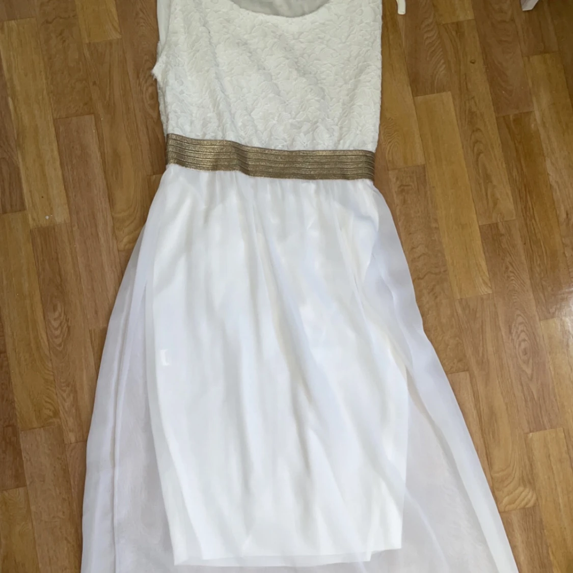 Vit lång klänning  - 91