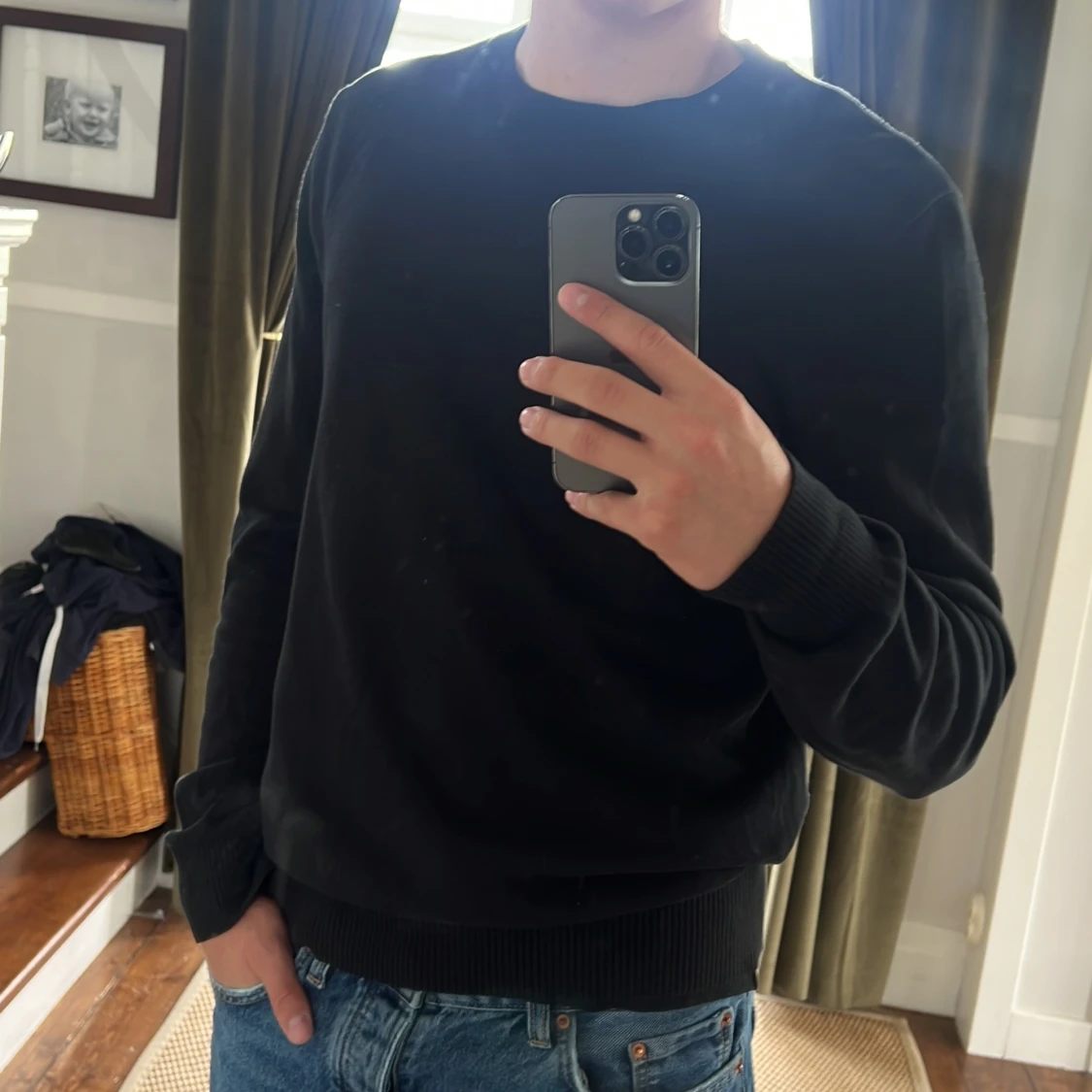 Svart Bomullströja  - 90