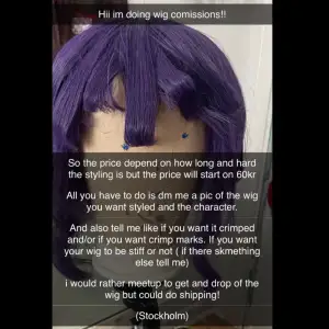 All the info is in the first pic (i can wash the wig if needed but that will cost extra) if you wanna look more at my wigs go to my tiktok @bkvigtigfagedition2.0