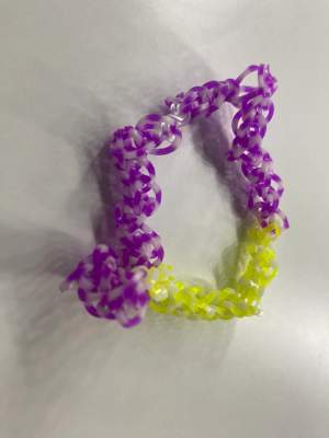 Purple + yellow homemade bracelet for cheap 