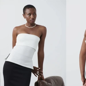 Vit Tube top - Jätte fin tube top från Ginatricot i stolek M men passar S med. Bara använd fåtal gånger  