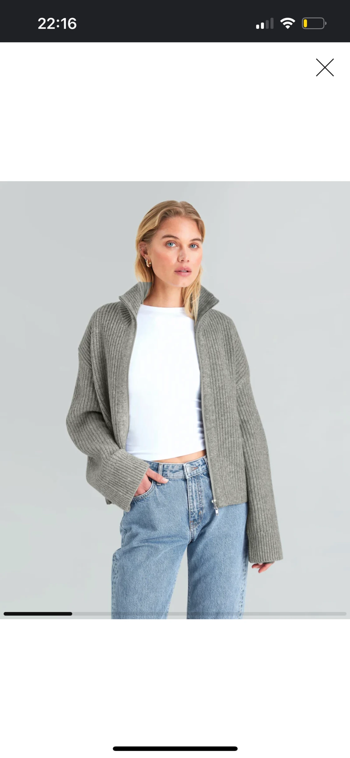 Grå tröja/kofta - 90