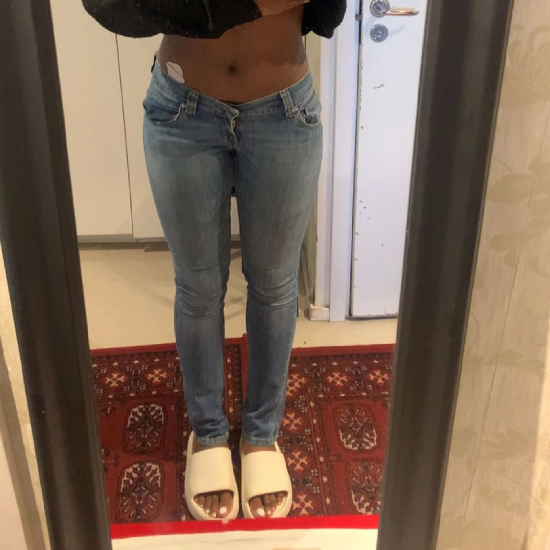 Lågmidjade jeans i ljusblå - 90