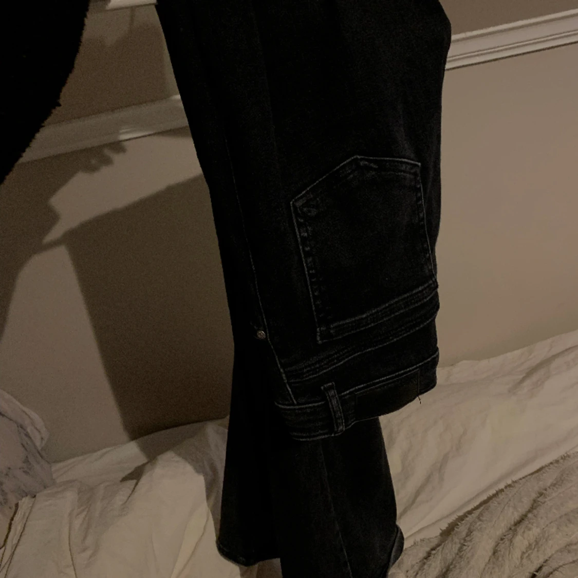 Svarta lågmidjade bootcut jeans 💕