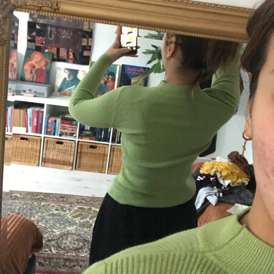 Grön långärmad tröja - 90