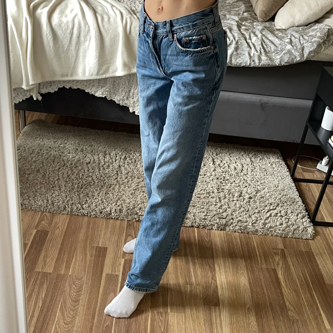 Lågmidjade raka jeans - 90