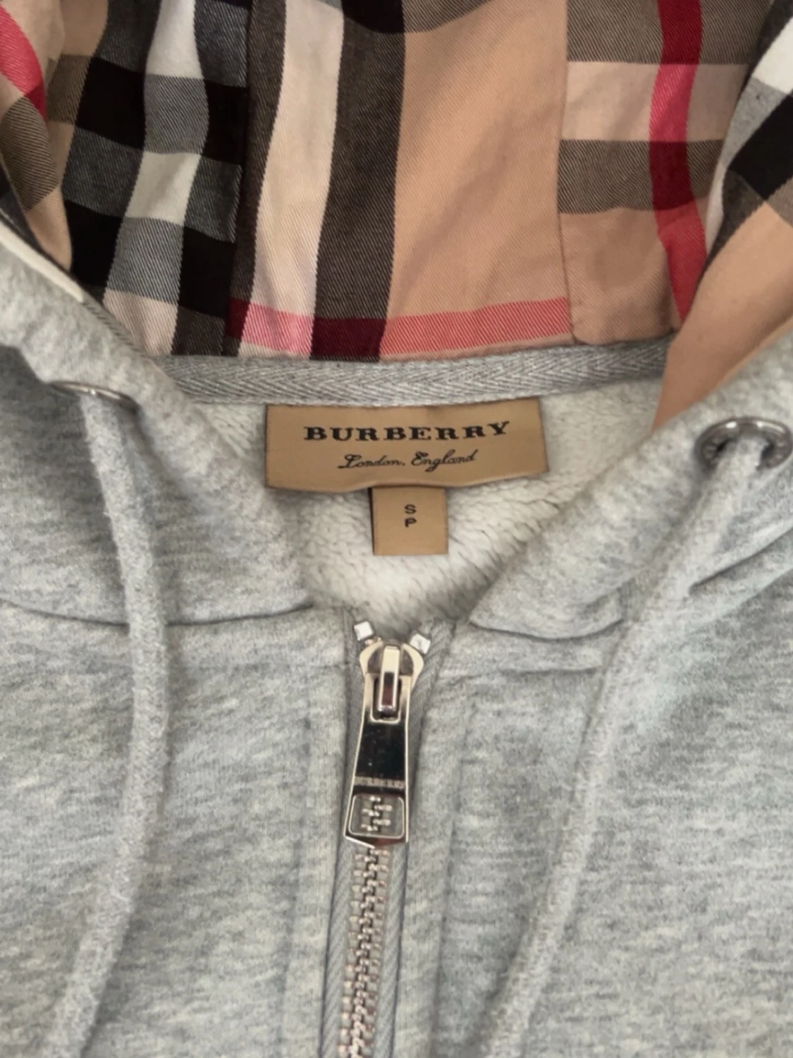 Grå hoodie med dragkedja Burberry - 2