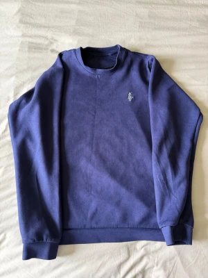 Blå crewneck från Ralph Lauren - Säljer en stilren blå crewneck från Ralph Lauren med den klassiska broderade loggan på bröstet. Jag har råkat dra bort taggen på nacken annars är allt bra med tröja 