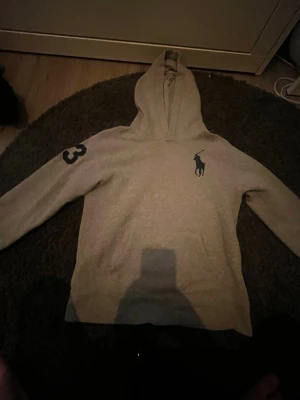 Grå hoodie från Polo Ralph Lauren - Snygg grå hoodie från Polo Ralph Lauren i storlek L (14-16). Tillverkad i mjukt material med klassisk huva och bekväm passform. Perfekt för dig som gillar stilrena och tidlösa plagg med en sportig touch. Ikonisk logga på bröstet och ribbade muddar. Storlek 166, längd 57 bredd 45 Redo att gå ner i pris😁😁