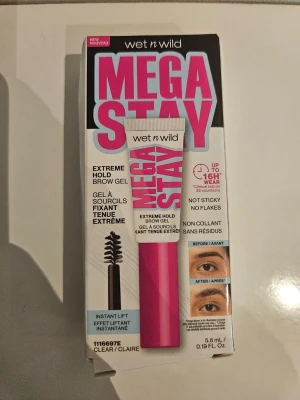 Wet n Wild Mega Stay Brow Gel - Wet n Wild Mega Stay Extreme Hold Brow Gel i färgen Clear. Helt ny och oöppnad. Förpackningen blev lite tillplattad i leveransen.