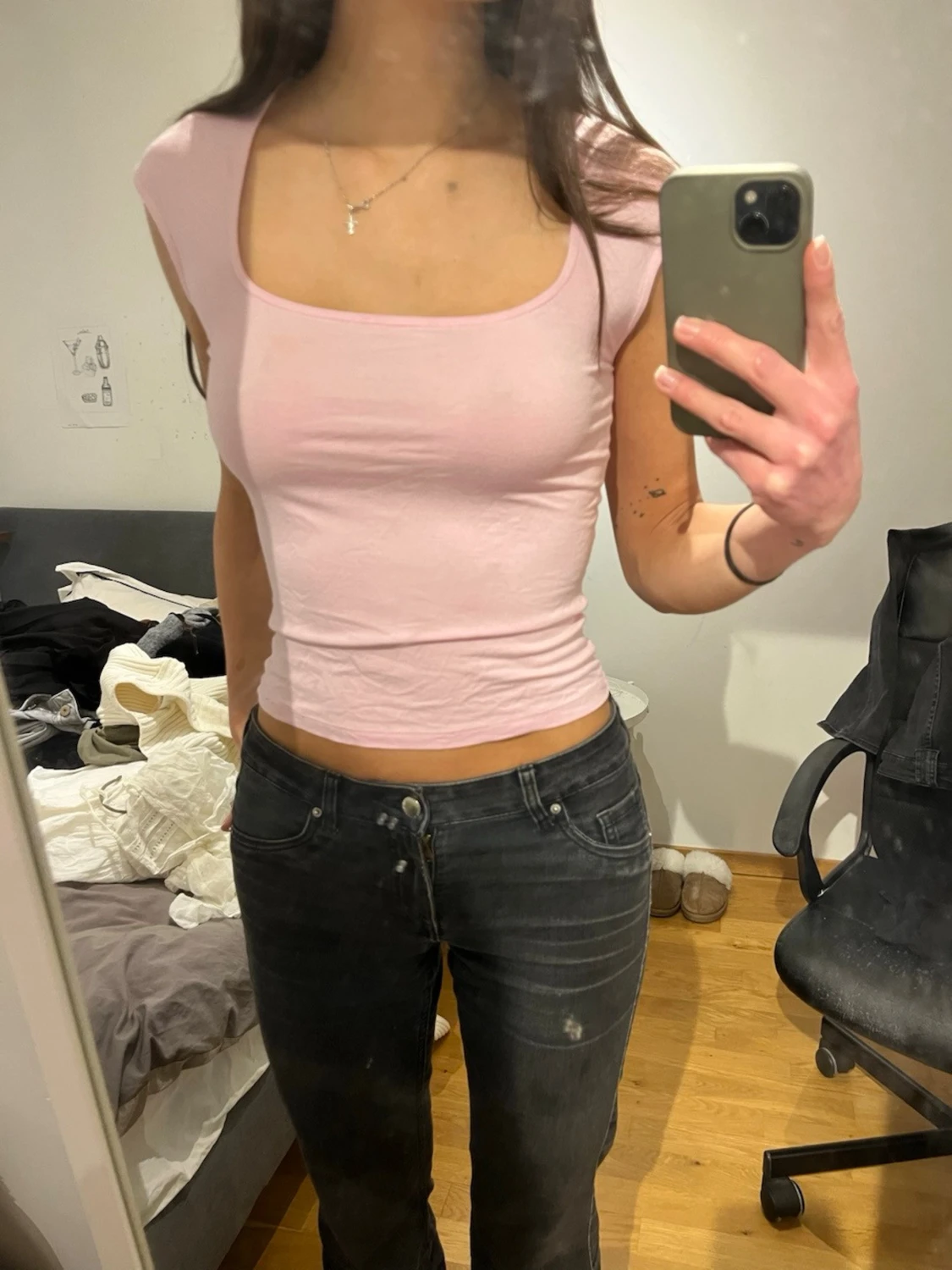 Ljusrosa croppad topp - 1