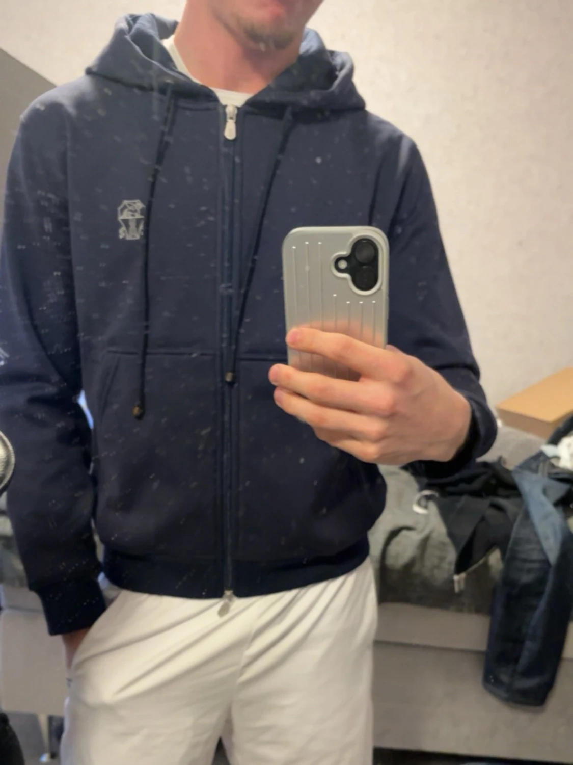 Mörkblå hoodie BRUNELLO CUCINELLI - 5