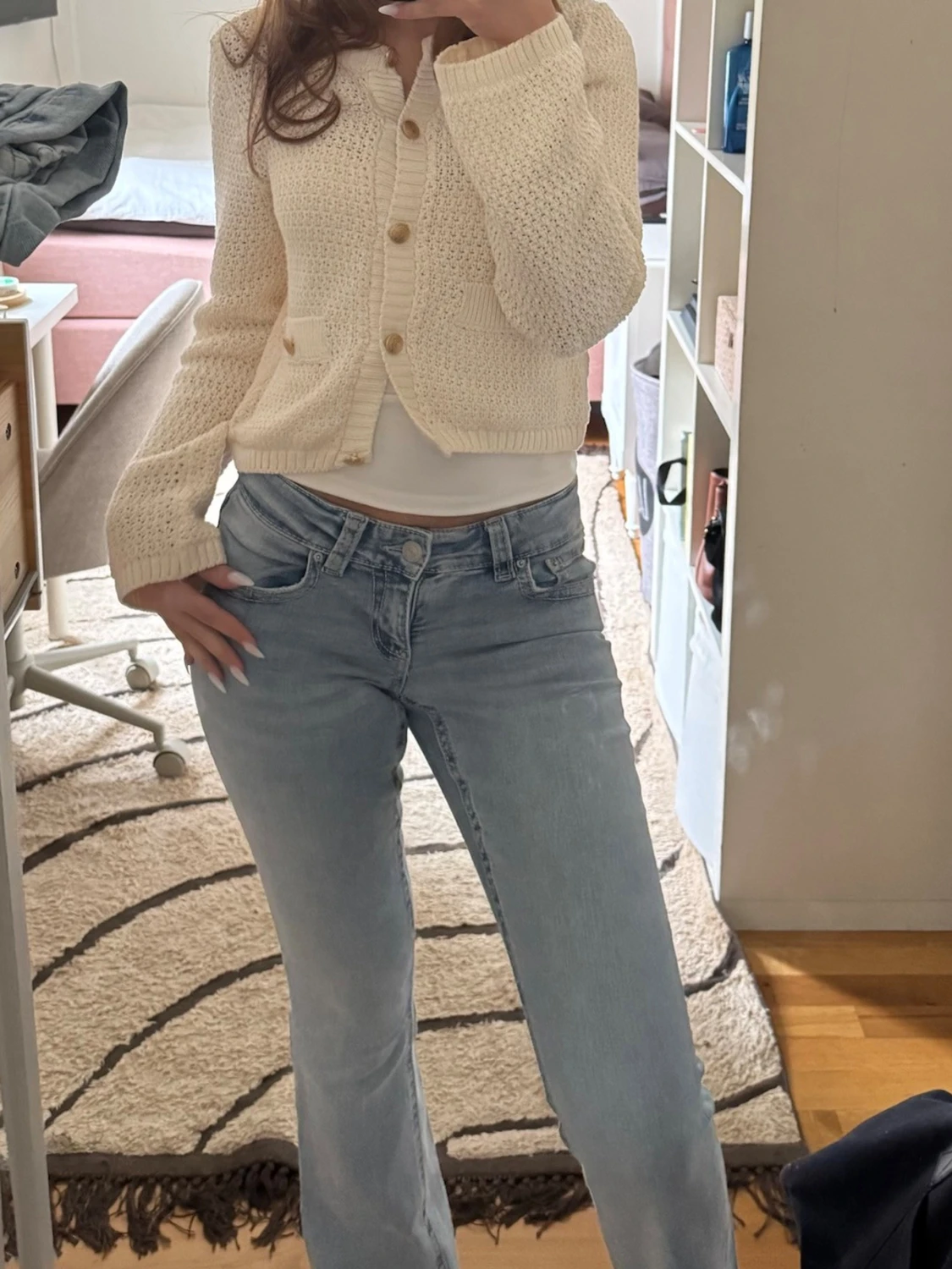 Ljusblå bootcut jeans - 1