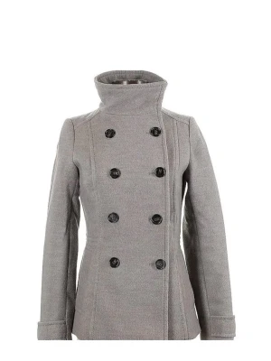 grå peacoat/ kappa med knappar från h&m - Grå peacoat/ kappa från h&m som man kan knäppa upp till nacken eller ha som vanligt. Den passar perfekt nu när det håller på att bli lite varmare, men kan funka till kylan.