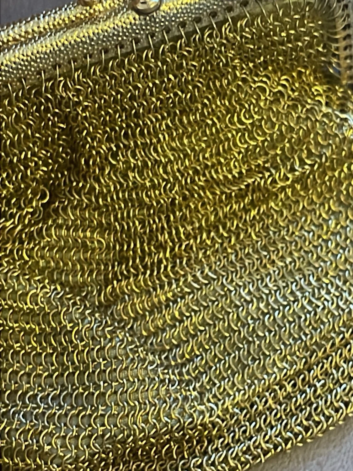 Guldig metallnät plånbok retro - 2