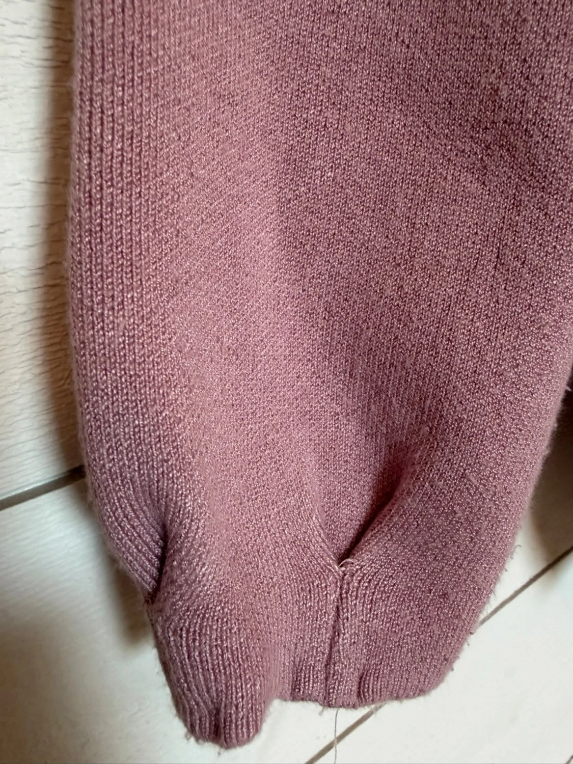 Ljusrosa kofta med trekvartsärm - 6