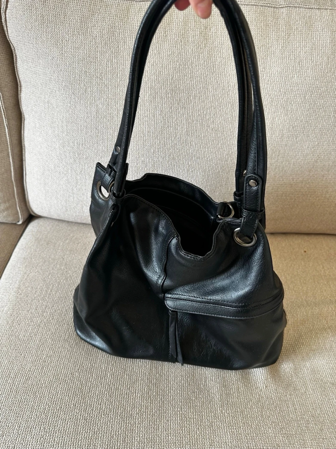 Svart handväska i skinn