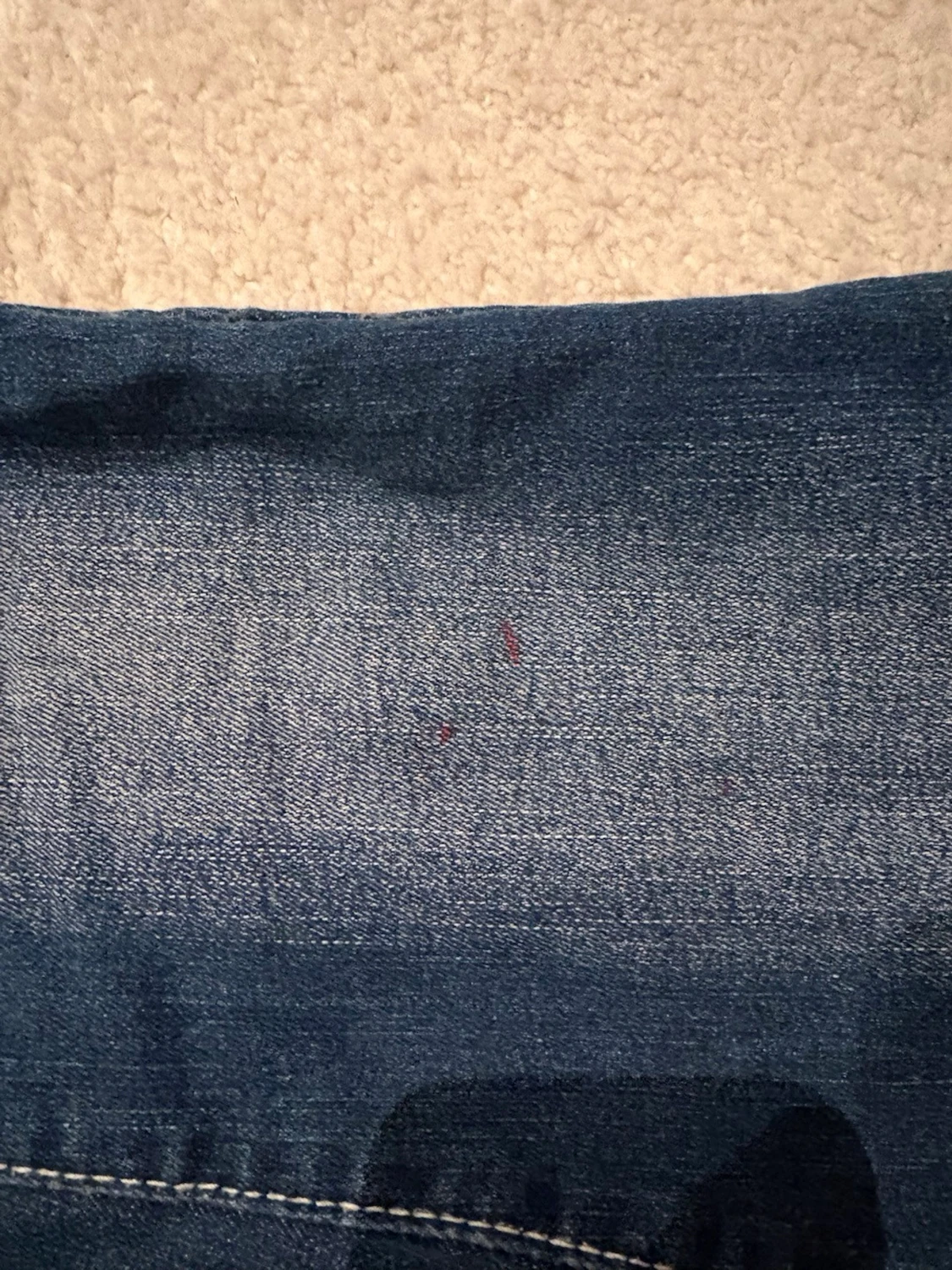 Blå bootcut jeans med broderade fickor - 2