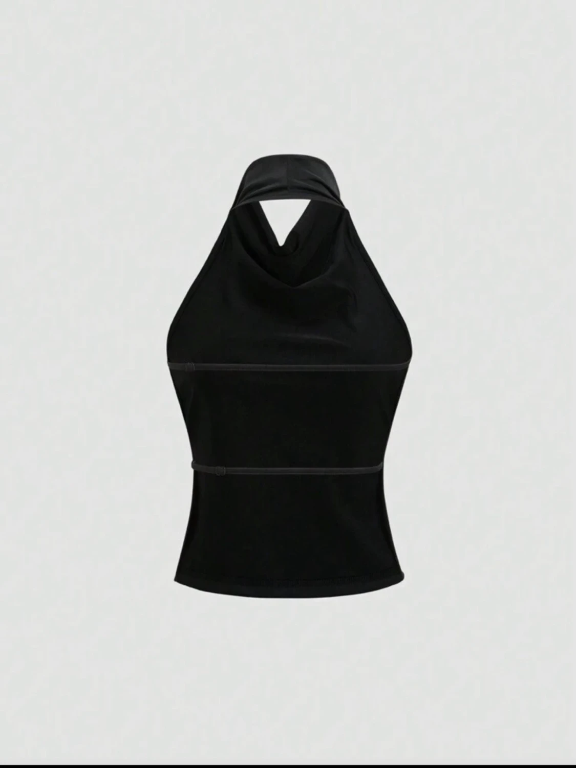 Svart halterneck topp i satin - 1