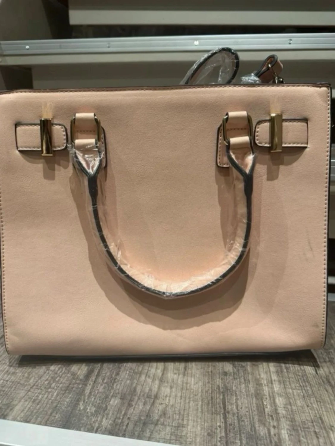 Ljusrosa fyrkantig handväska - 1