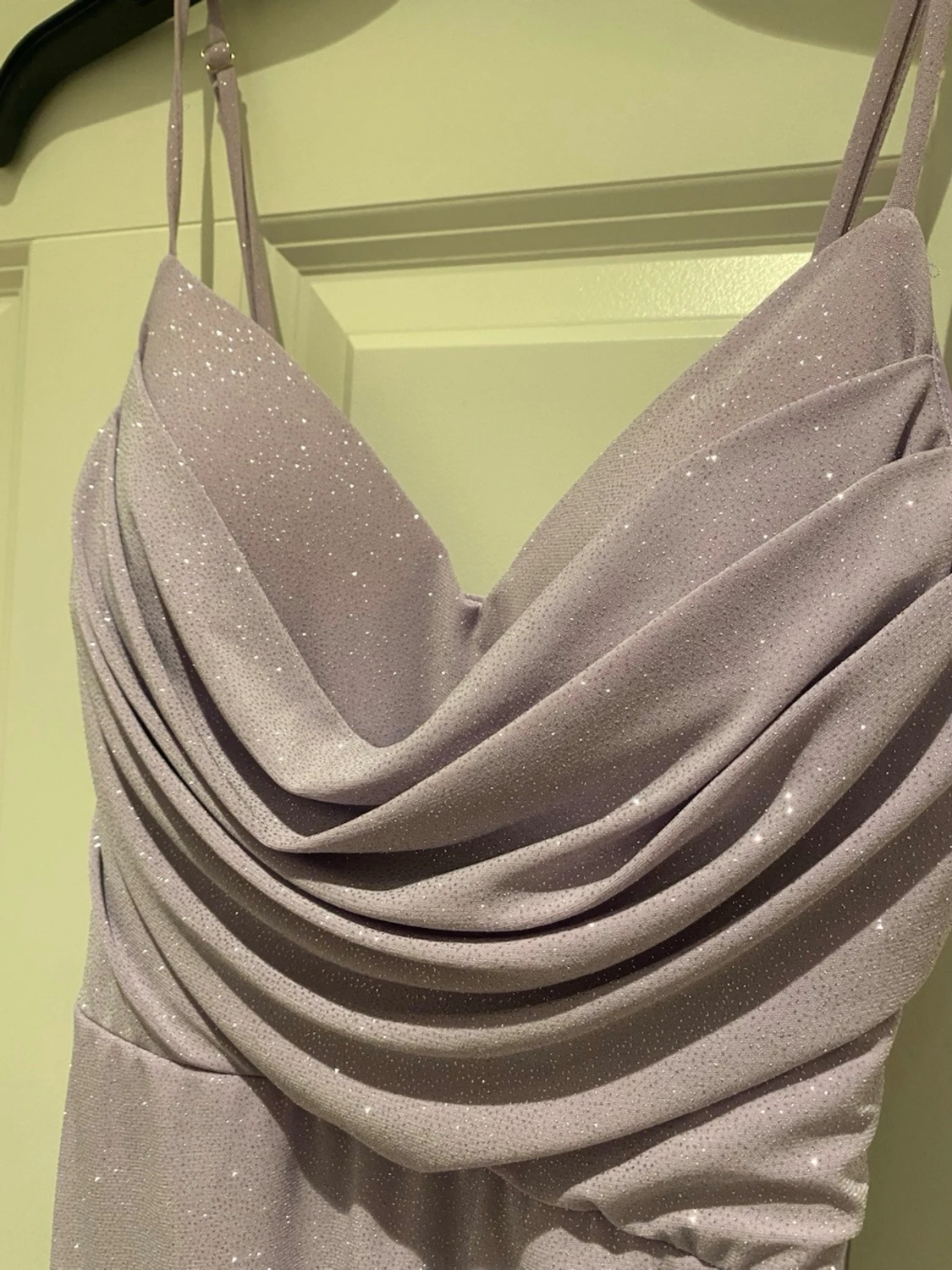 Ljuslila glittrig långklänning storlek S - 3