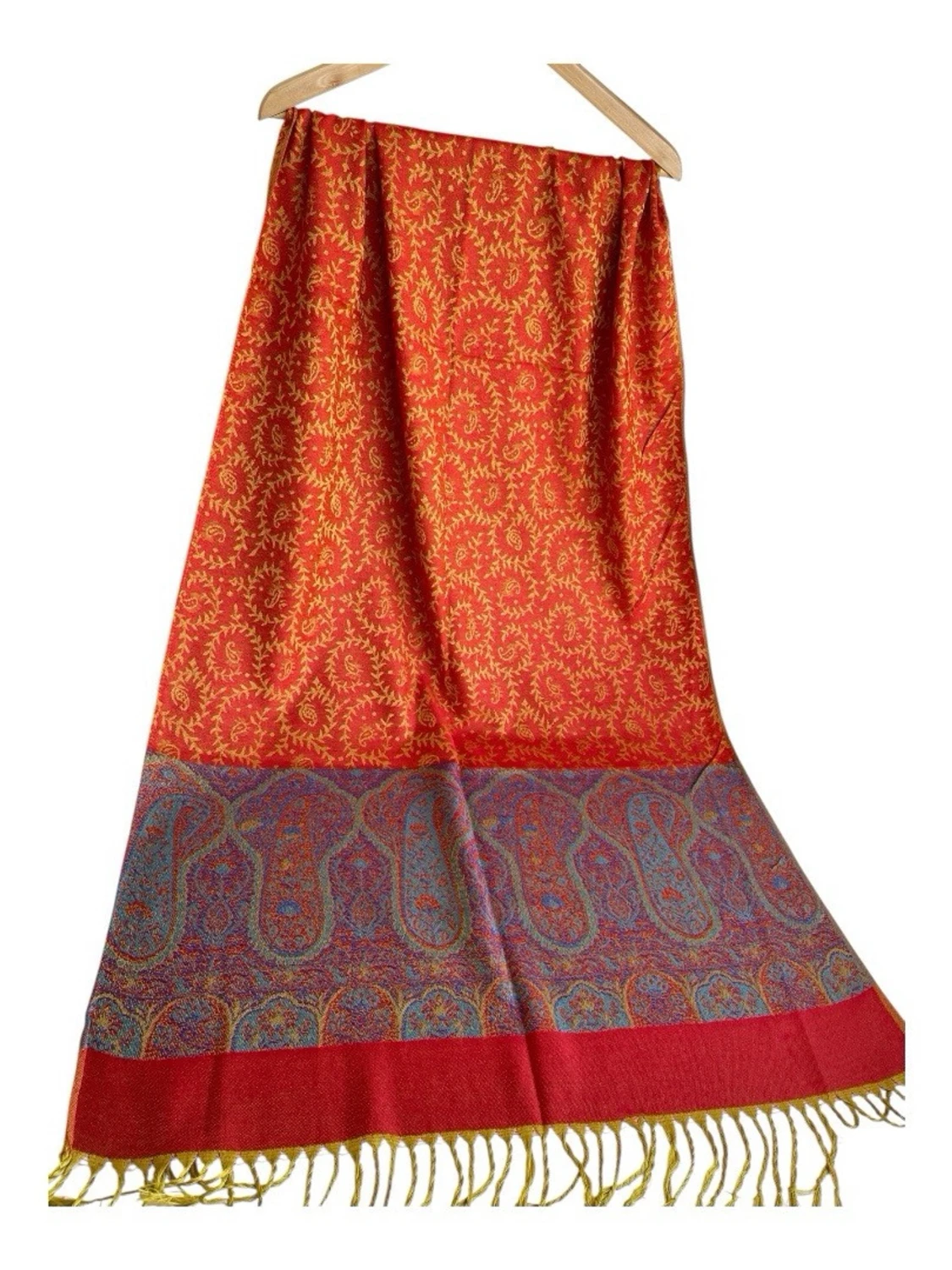 Paisleymönstrad sjal i pastellfärger - 3